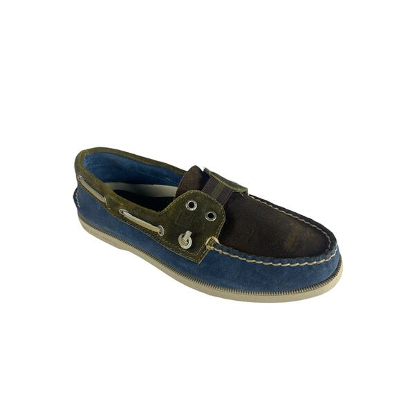 Sperry Top Sider leather non-marking Blue boat shoes size 7.5 - Picture 6 of 10